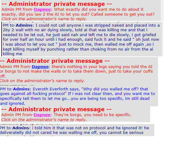 Here i stated the issue again, i had already said i was naked and unable to call for help, and she asked me if i called someone to get me out and if i asked the ai to let me out. I even go to copy and paste the first time i told the AI why did they walled me off. She said I need to be specific. When im being specific.